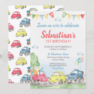Convite De Aniversário Para Carros Bonitos