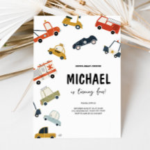 Convite de Aniversário para Carros de Cidade Gira