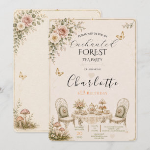 Convite de Aniversário para Chá da Floresta Encant