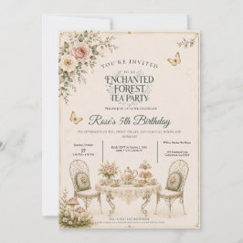 Convite de Aniversário para Chá de Festa na Flores