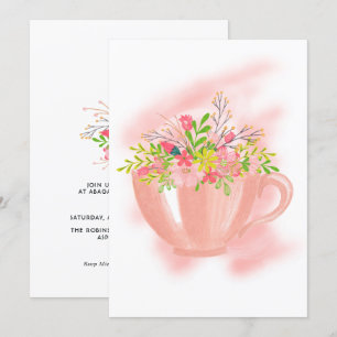 Convite de Aniversário para Chá de Primavera