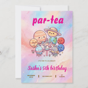 Convite de Aniversário para Chá, Desenho Animado F