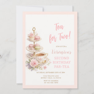 Convite de Aniversário para Chá Floral para Dois