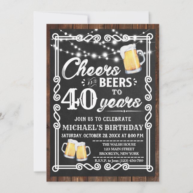 Convite de Aniversário para Cheers e Beers | Qualq (Frente)