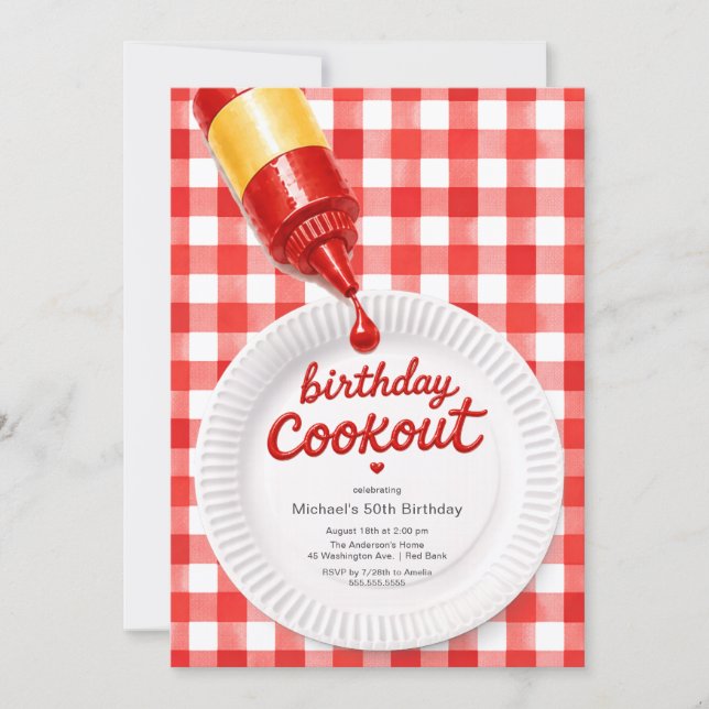 Convite de Aniversário para Churrasco (Frente)