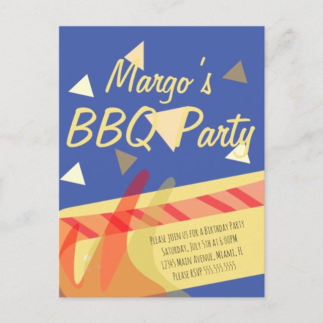 Convite de Aniversário para Churrasco de Cachorro  (Frente)