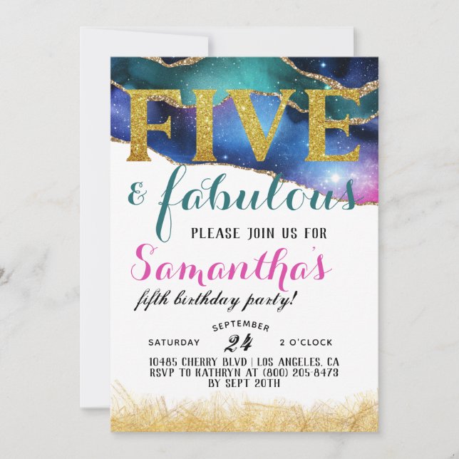 Convite de Aniversário para Cinco e Fabulosas Rapa (Frente)