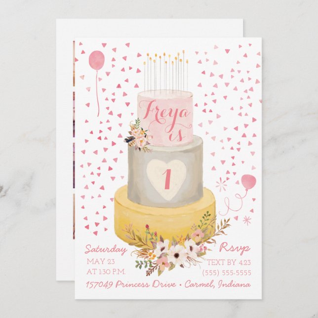 Convite de aniversário para Colagem de Fotos do Bo (Frente/Verso)