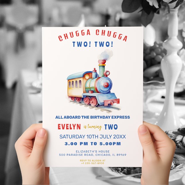 Convite de Aniversário para Comboios Editáveis (Criador carregado)