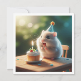 Convite de aniversário para comer bolo de Hamster