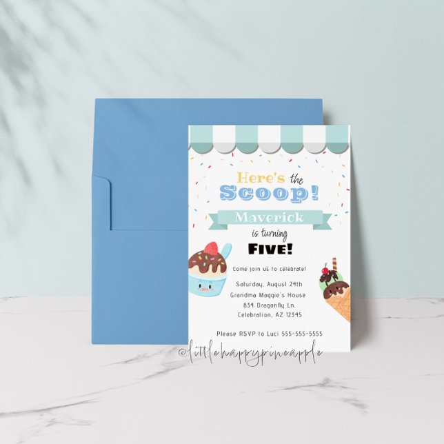 Convite de Aniversário para Compro de sorvetes (Criador carregado)