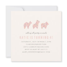 Convite de Aniversário para Cookies Animais - Bubb