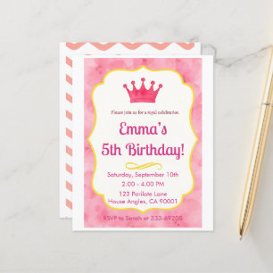 Convite de Aniversário para Coroa Rosa zazzlemad