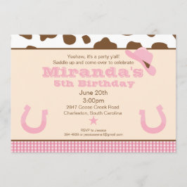 Convite de Aniversário para Cowgirl