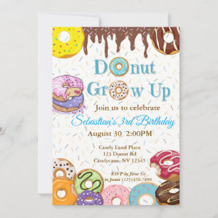 Convite de aniversário para "Crescer a Rosquinha"
