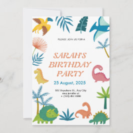 Convite de Aniversário para Criança de Dinossauro