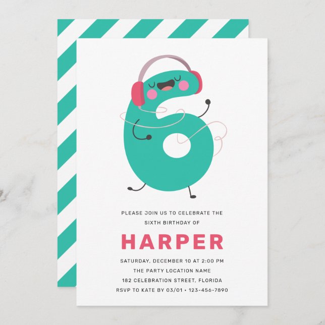 Convite de Aniversário para Crianças de Brincadeir (Frente/Verso)