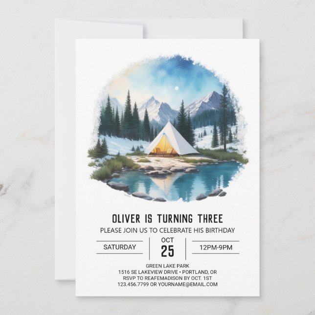 Convite de Aniversário para Crianças do Forest Exp (Frente)