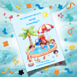 Convite de Aniversário para Crianças Festa na Pisc