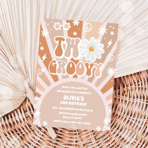Convite de Aniversário para Crianças Groovy Retro
