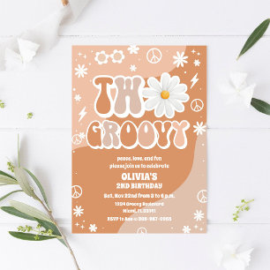 Convite de Aniversário para Crianças Groovy Retro