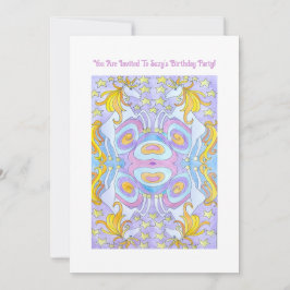 Convite de Aniversário para Crianças Unicorn