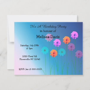 Convite de Aniversário para Dazzling Daisies