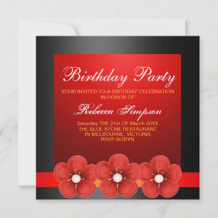 Convite de Aniversário para Design de Flor Primav