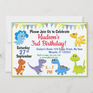Convite de aniversário para Dinossauro