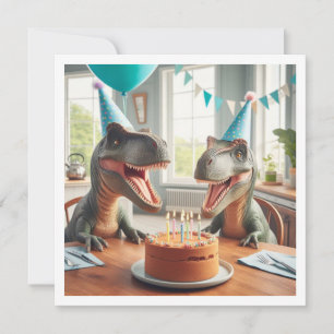 Convite de aniversário para dinossauros, animais d