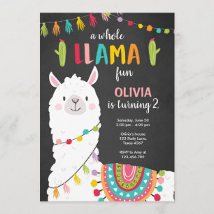 Convite de aniversário para diversão de Lama, Alpa