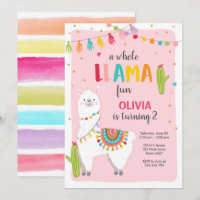 Convite de aniversário para diversão de Lama, Alpa