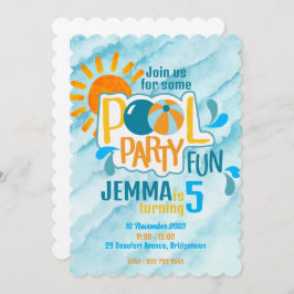 Convite de aniversário para diversão de piscina