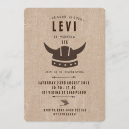 Convite de Aniversário para Dragão e Viking