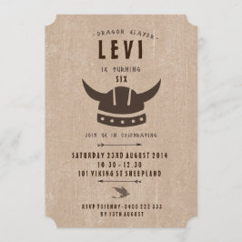 Convite de Aniversário para Dragão e Viking