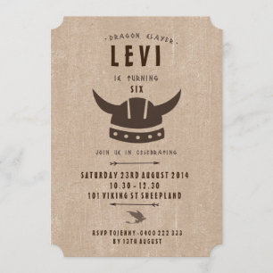 Convite de Aniversário para Dragão e Viking