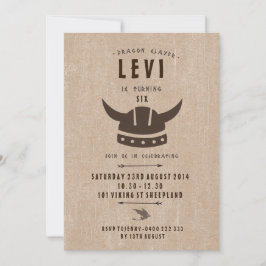 Convite de Aniversário para Dragão e Viking