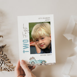 Convite de Aniversário para Duas Carros de Corrida