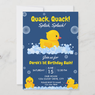 Convite de Aniversário para Ducky Amarelo