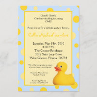 Convite de Aniversário para Ducky de Borracha Blu 