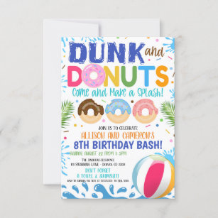 Convite de Aniversário para Dunk e Rosquinha