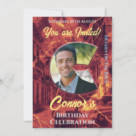 Convite de Aniversário para Ele com fotografia C i