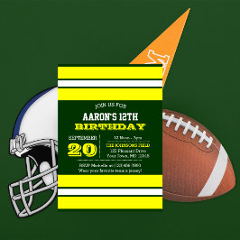 Convite de Aniversário para Equipe Verde e Dourada