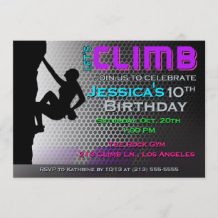 Convite de Aniversário para Escalada de Pedras - S