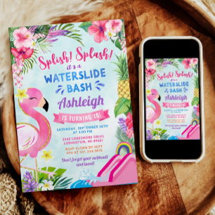 Convite de Aniversário para Escave Tropical Girly
