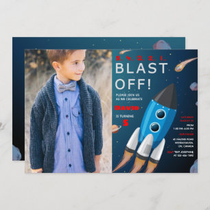 Convite De Aniversário Para Espaço Exterior Com Fo