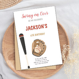 Convite de aniversário para esportes de beisebol