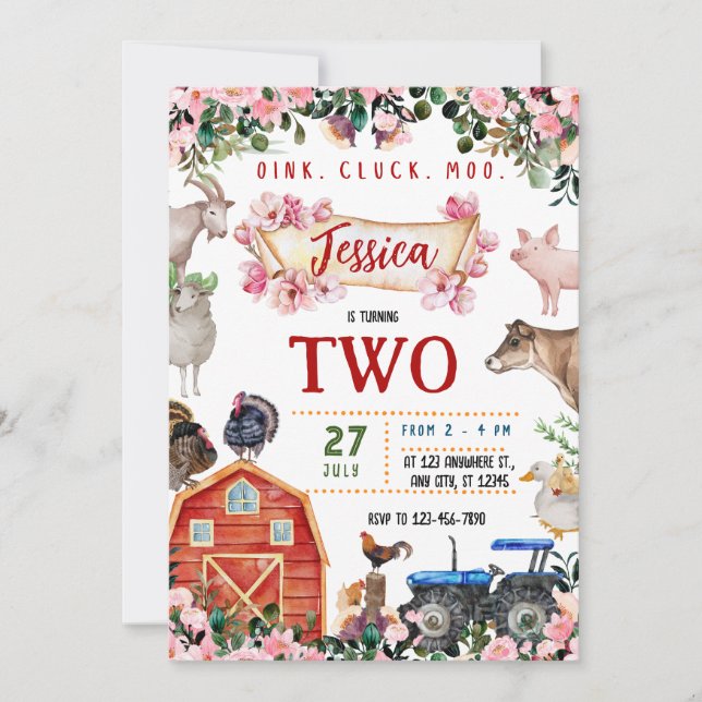 Convite de aniversário para fazendas (Frente)