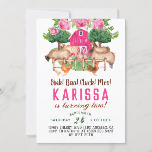 Convite de Aniversário para Fazendas de Barnyard