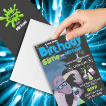 Convite de Aniversário para Fazer Slime